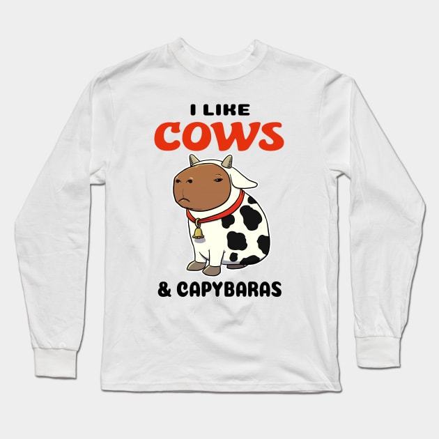 I like Cows and Capybaras Long Sleeve T-Shirt by capydays